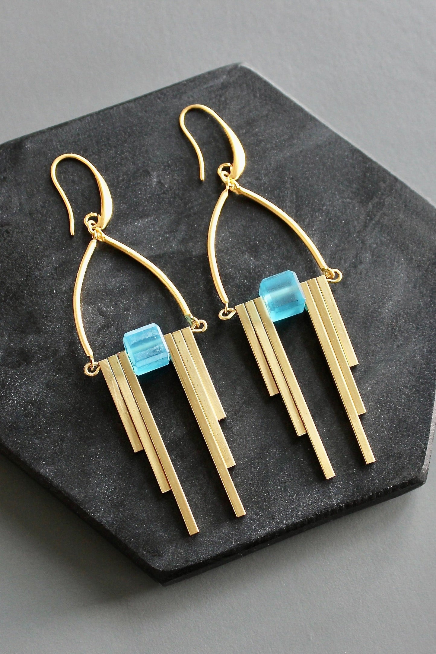 KYLE66 capri blue Artdeco earrings