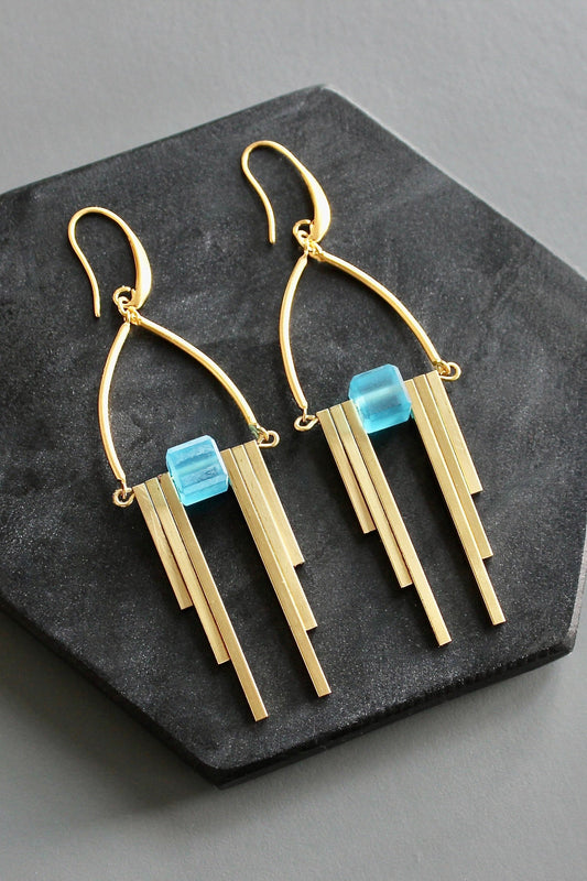 KYLE66 capri blue Artdeco earrings