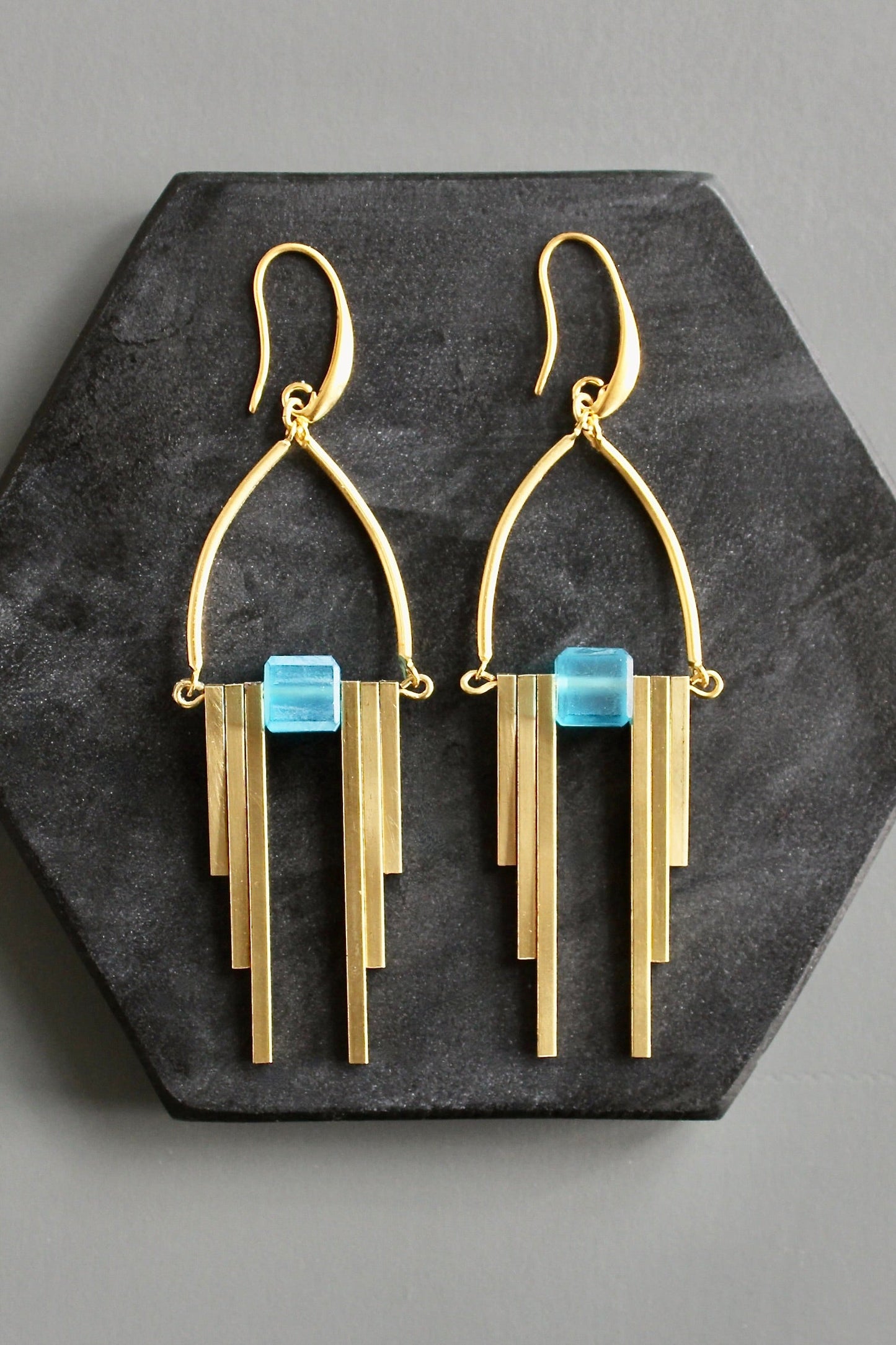 KYLE66 capri blue Artdeco earrings
