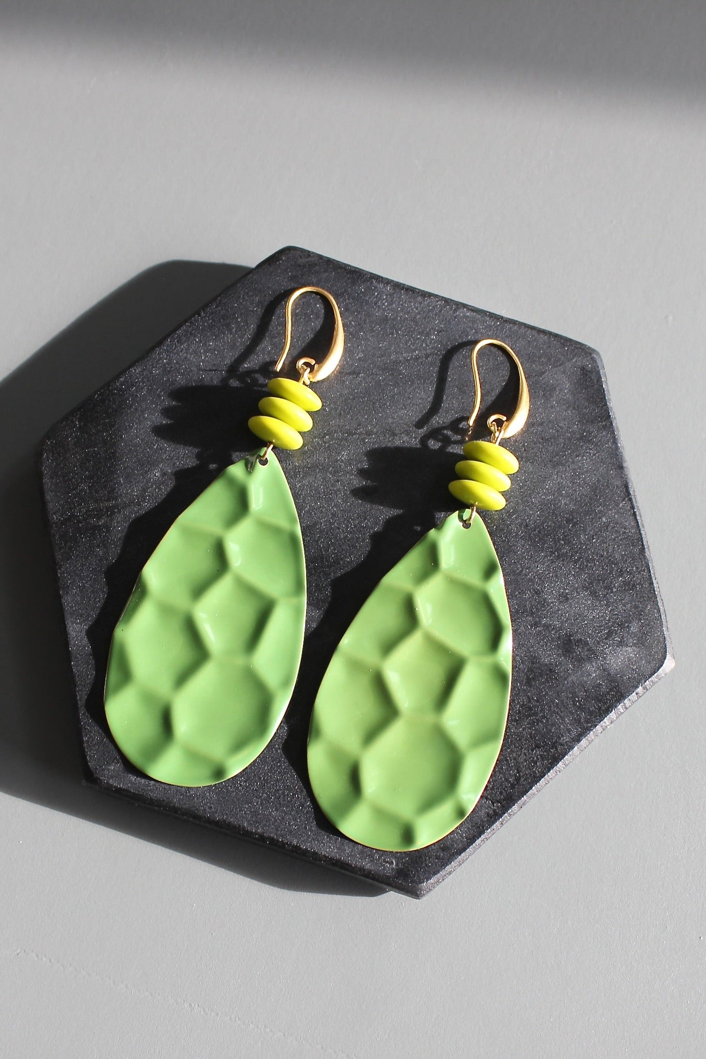 KYLE71 green enameled earrings