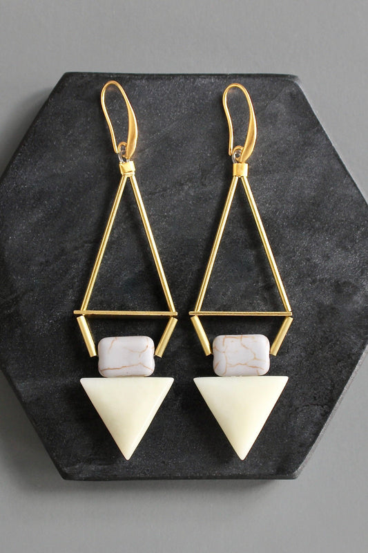 KYLE74 triangle agate geometric earrings