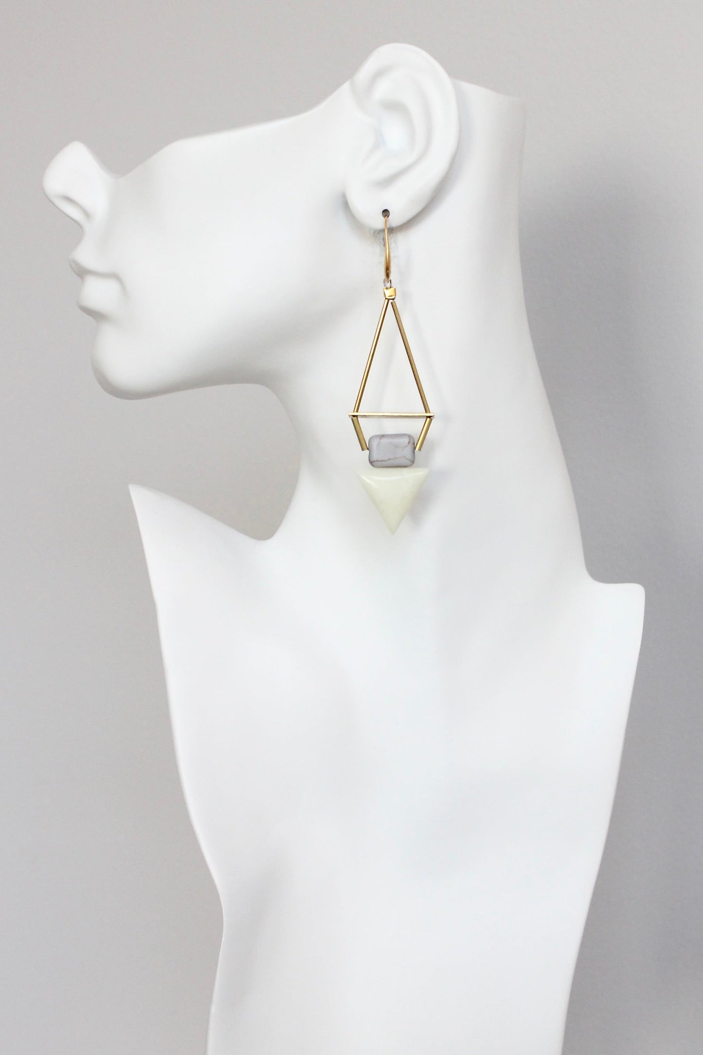 KYLE74 triangle agate geometric earrings