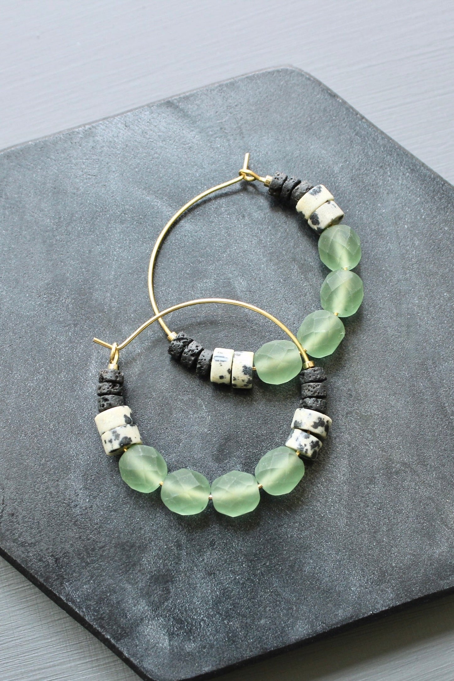LEXE04 Seafoam hoop earrings