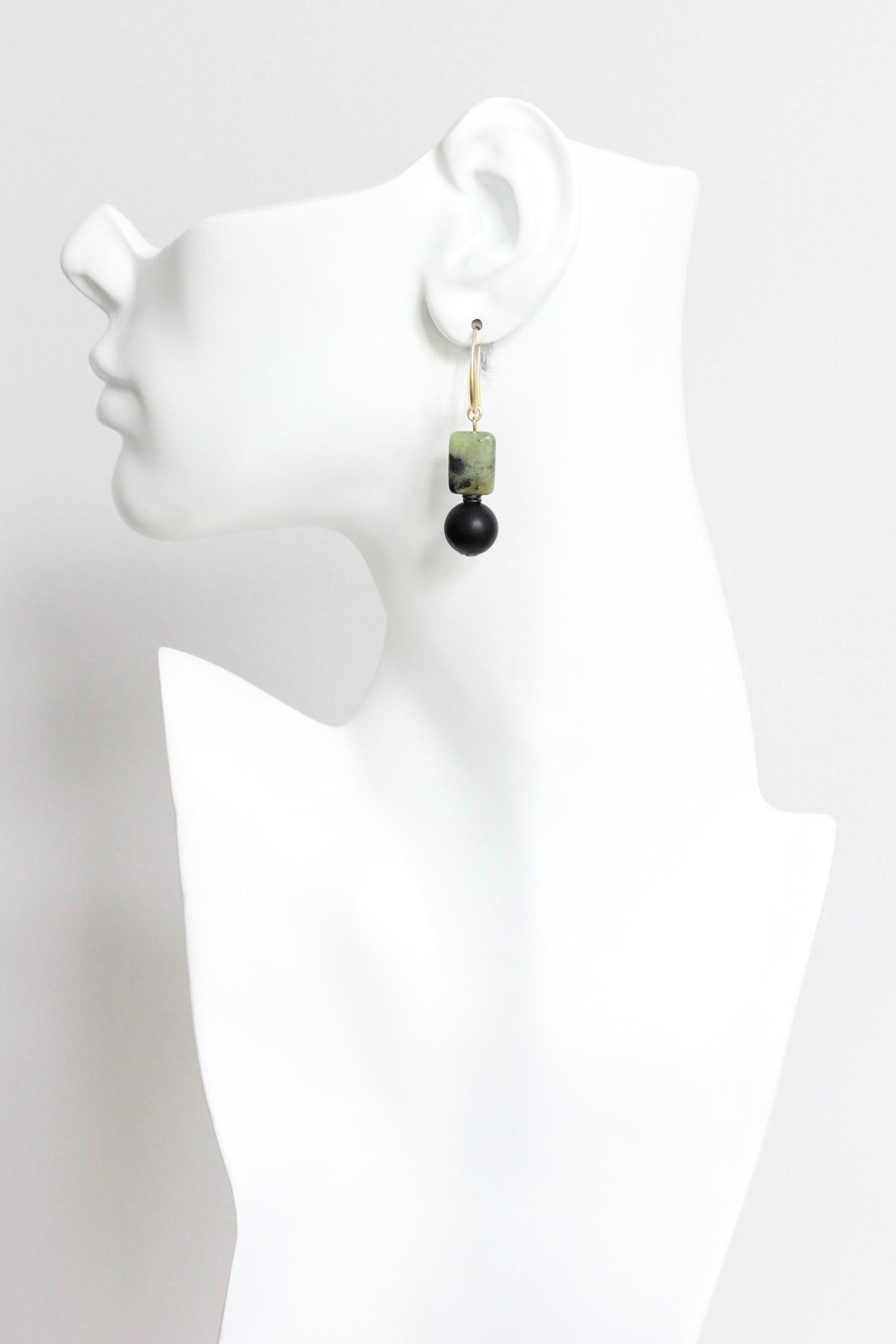 LEXE14 Green jasper earrings