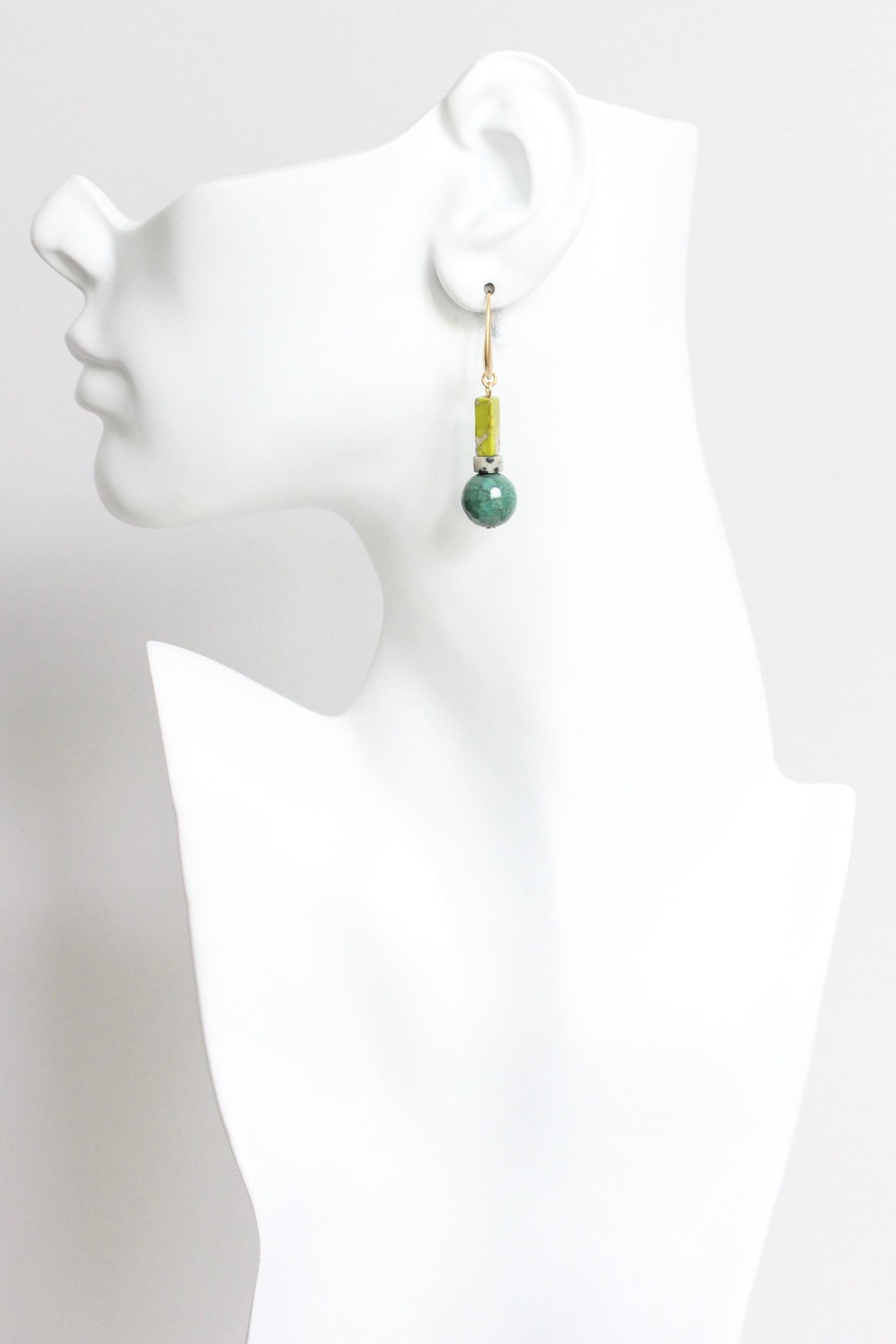 LEXE15 Chrysoprase and jasper earrings