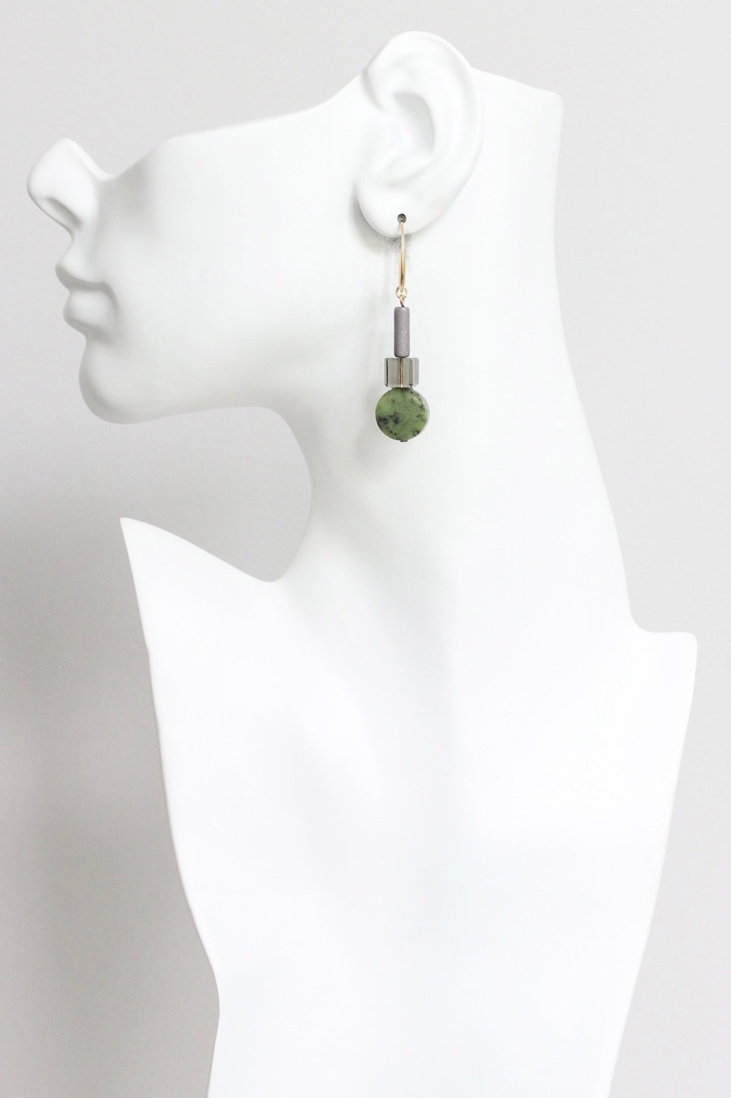 LEXE23 Green and gray geometric earrings