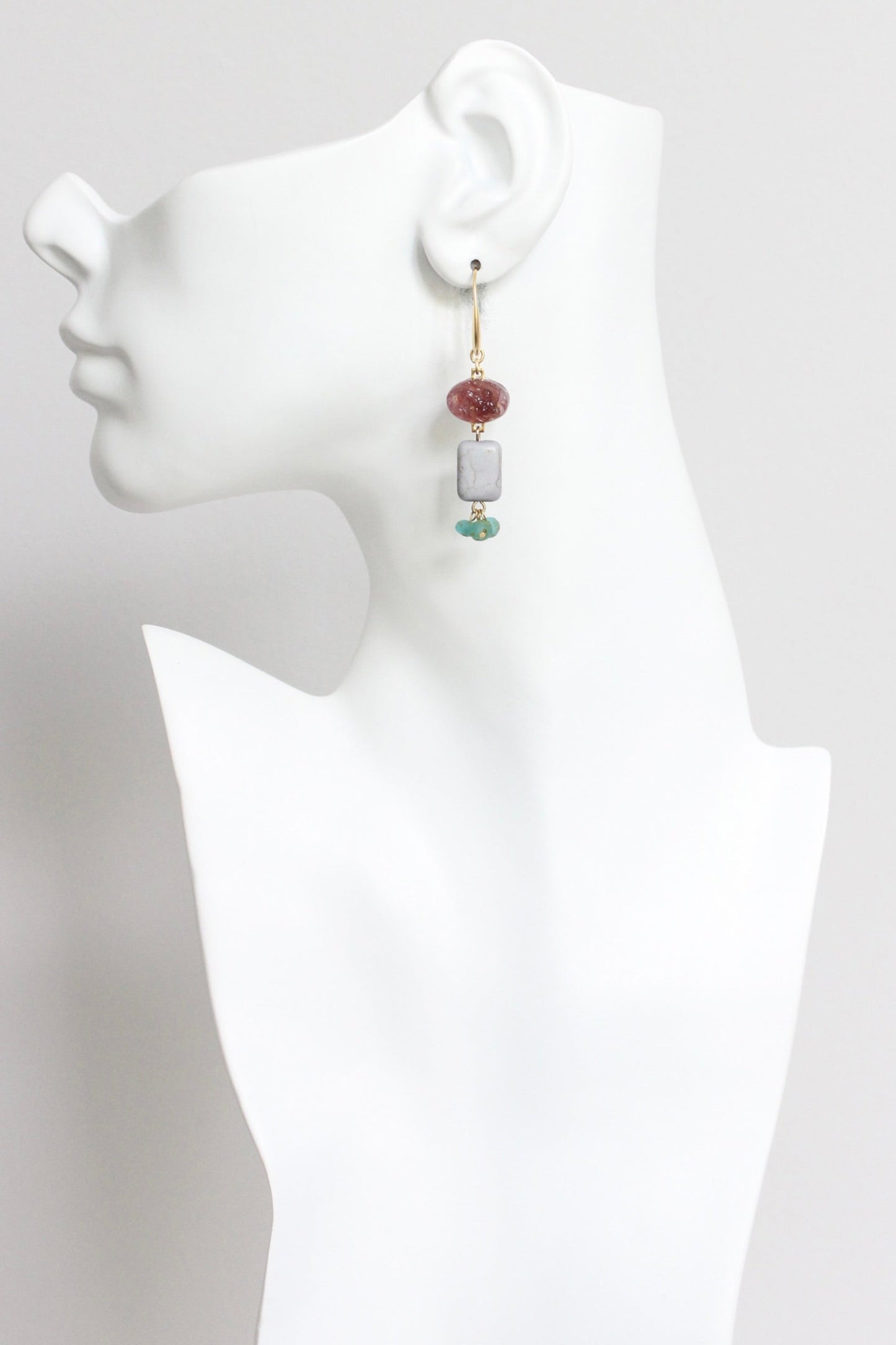 LEXE26 Purple and aqua cluster earrings