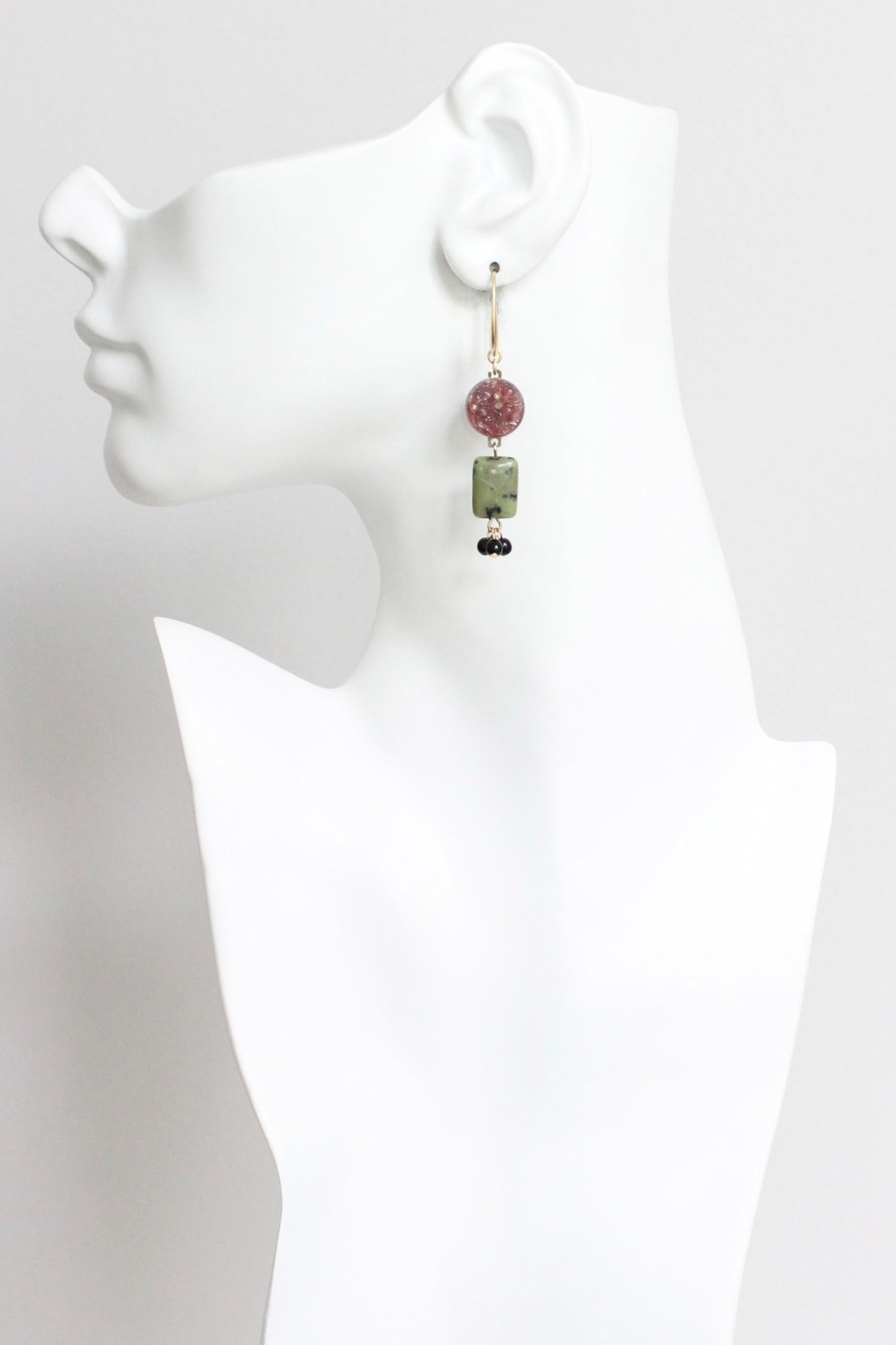 LEXE29 Purple and green cluster earrings