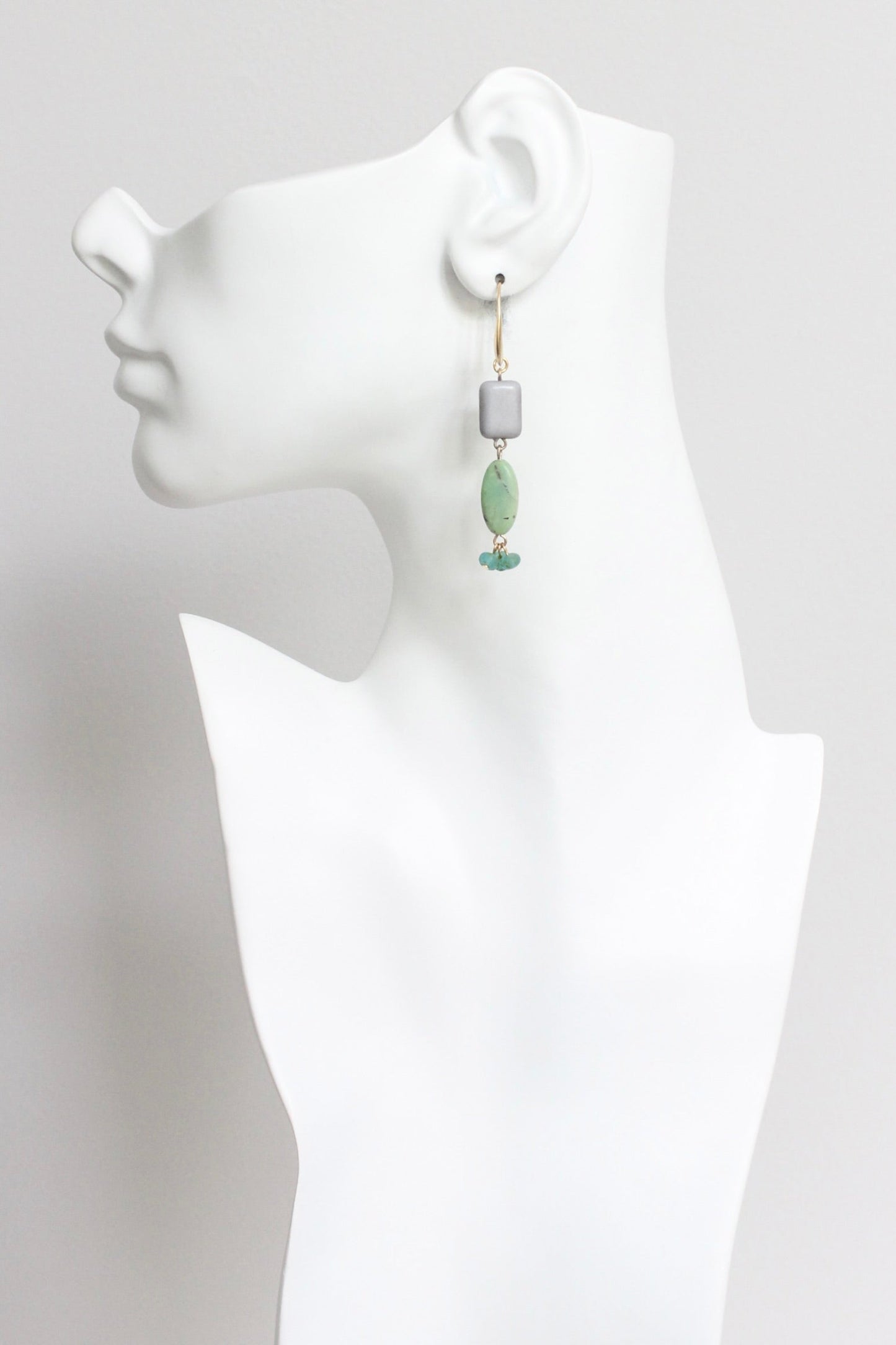 LEXE31 Green and aqua cluster earrings
