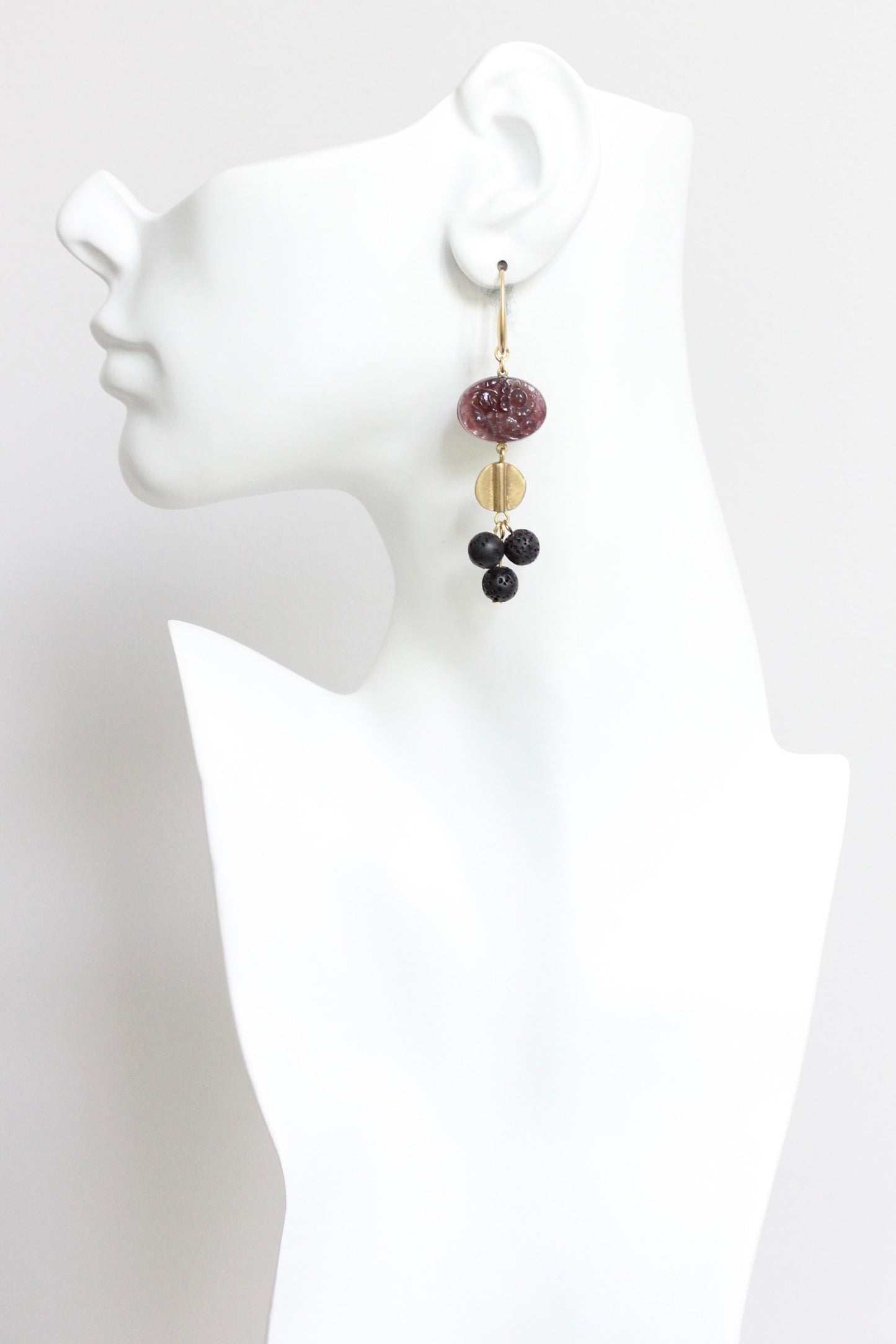 LEXE38 Purple and jet cluster earrings
