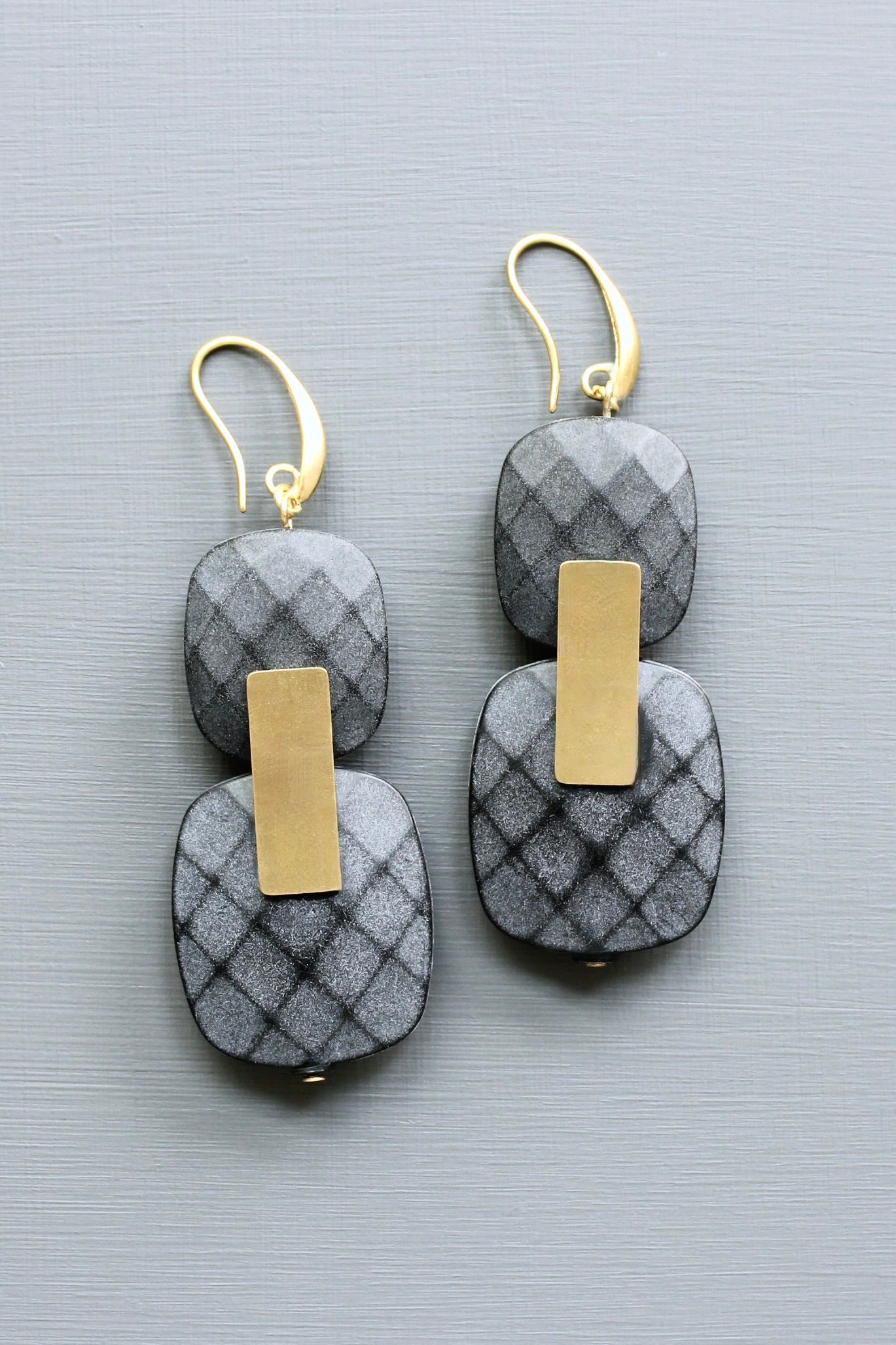 LEXE43 Black acrylic earrings