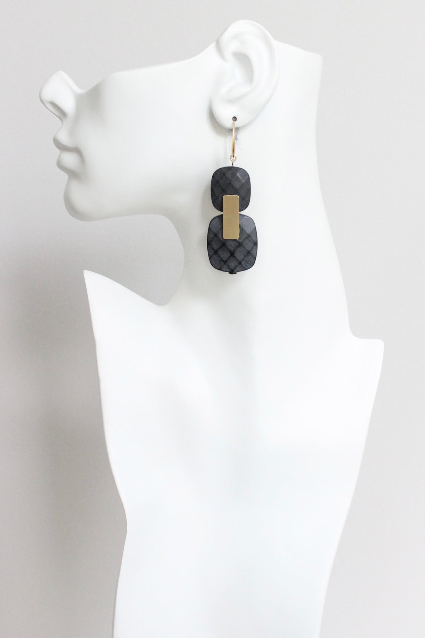 LEXE43 Black acrylic earrings