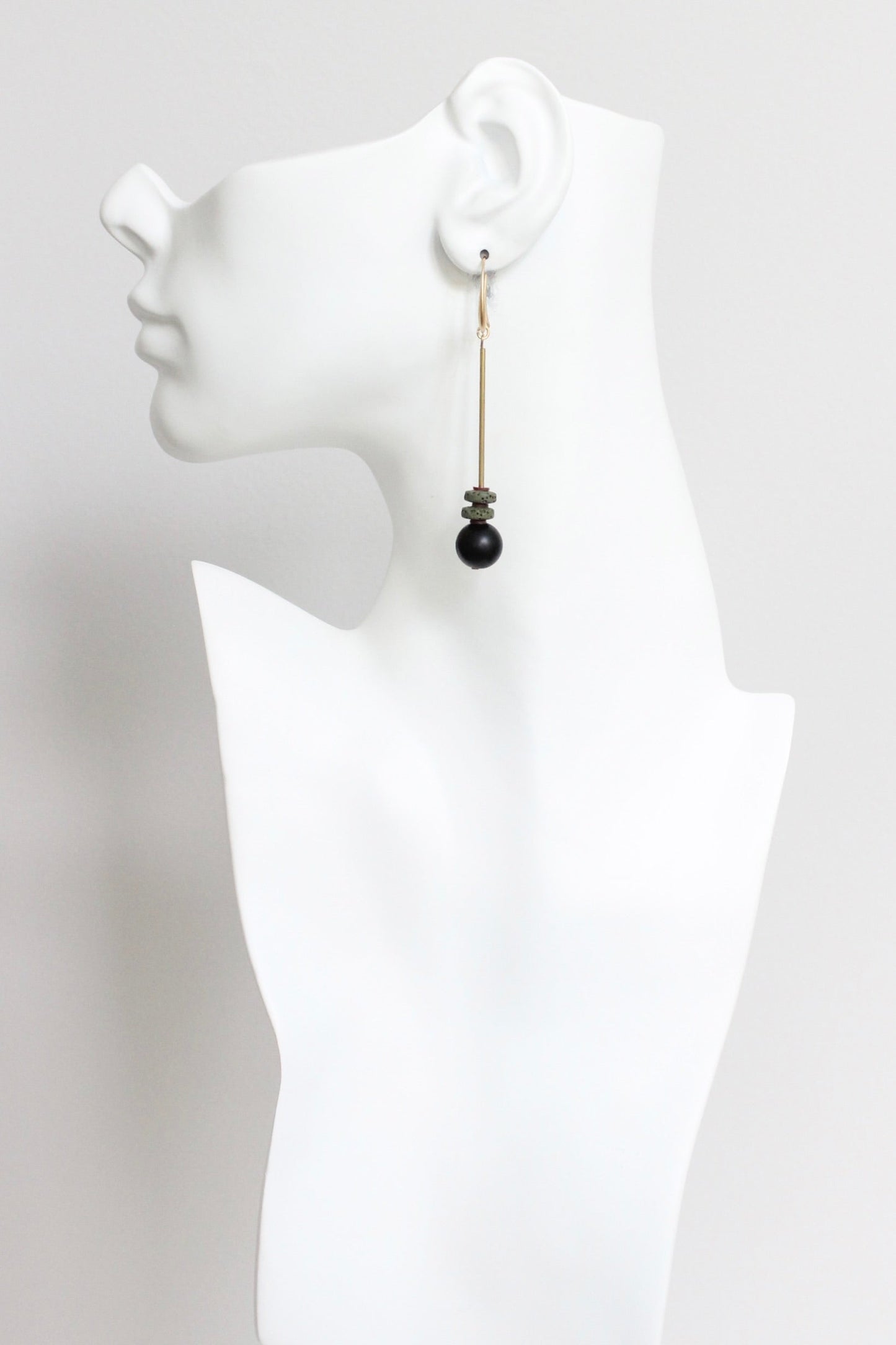 LEXE45 Black and moss geometric earrings