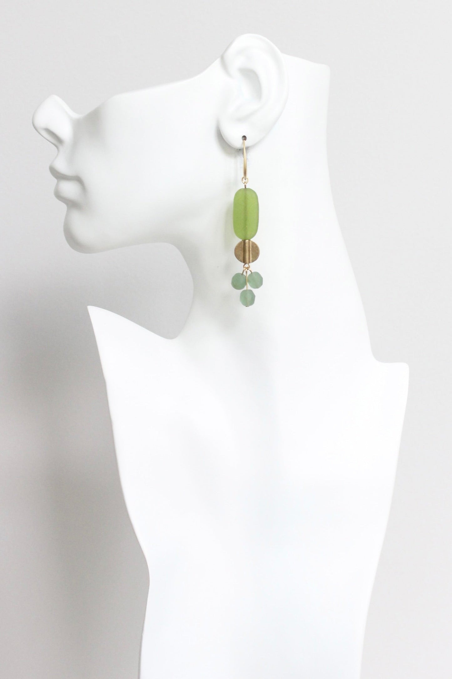 LEXE46 Lime green and seafoam cluster earrings