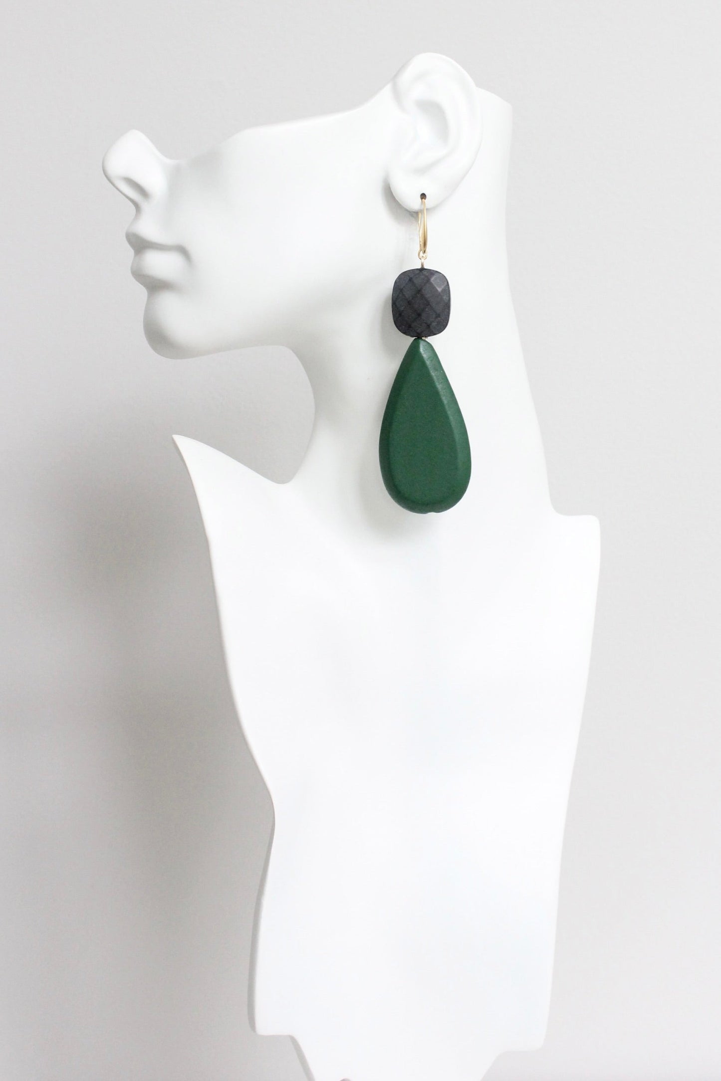 LEXE58 Hunter green and black earrings
