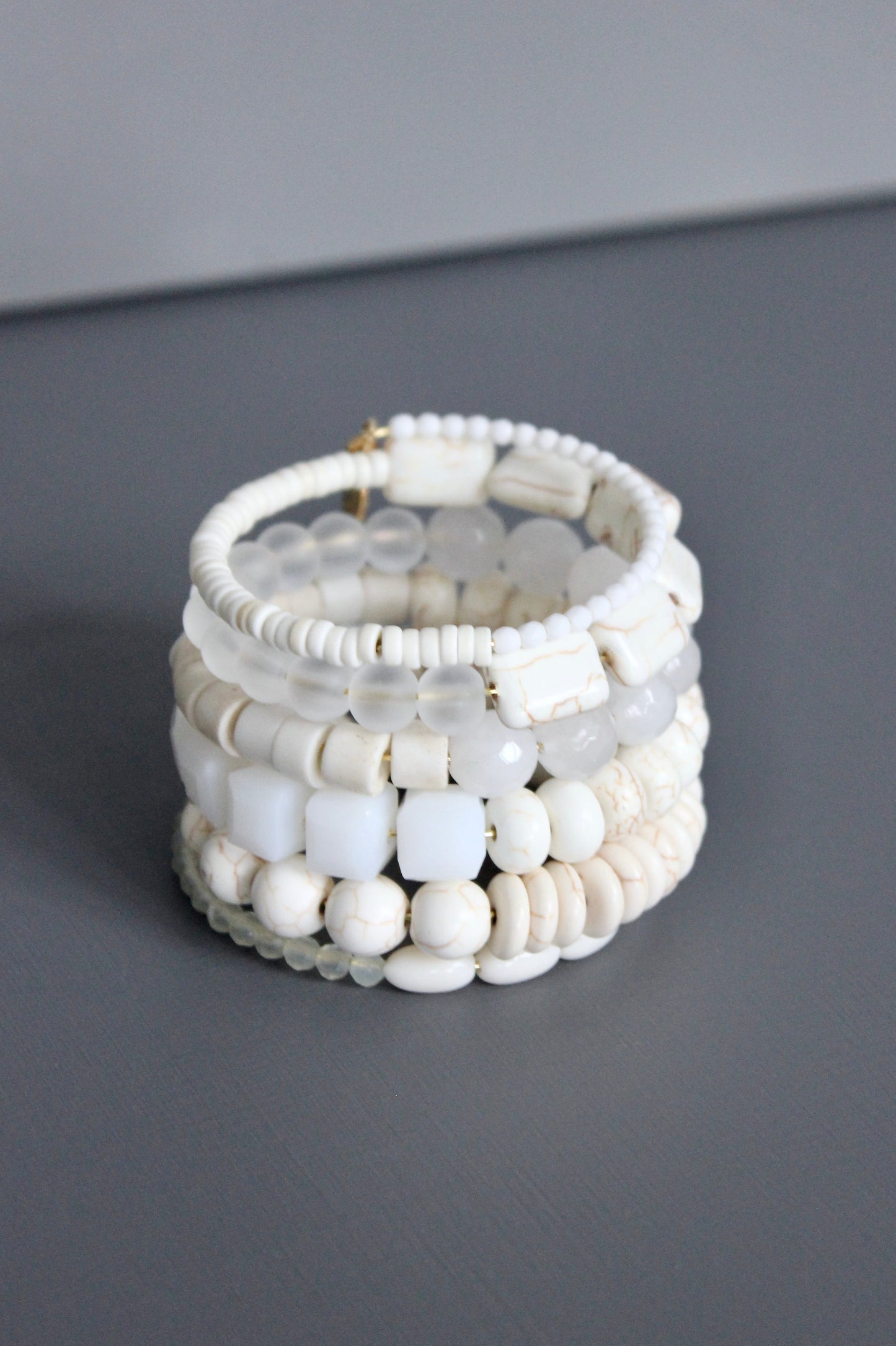 MLNB03 White on white wrap bracelet