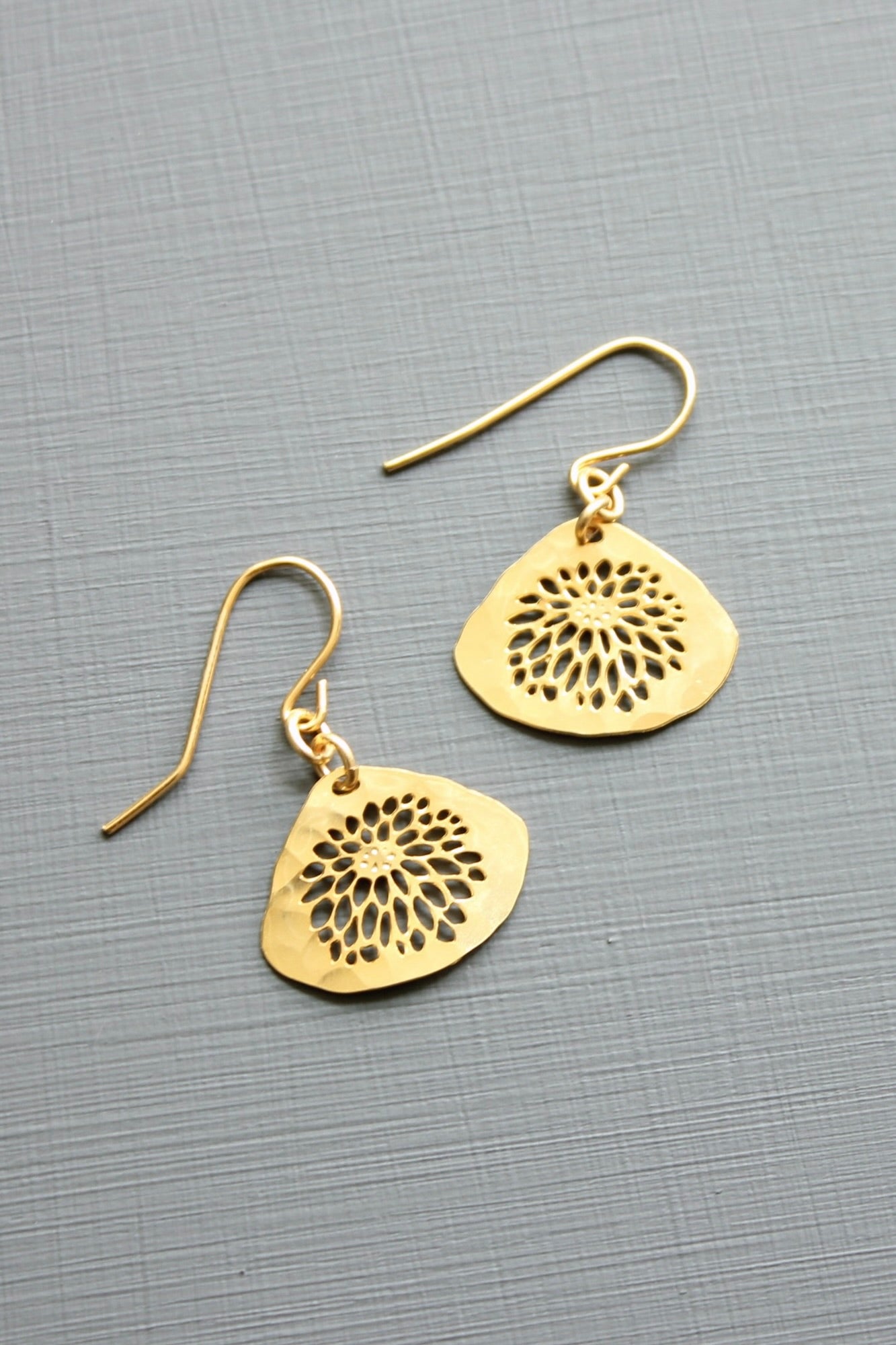 Mini lotus earrings .5 inch