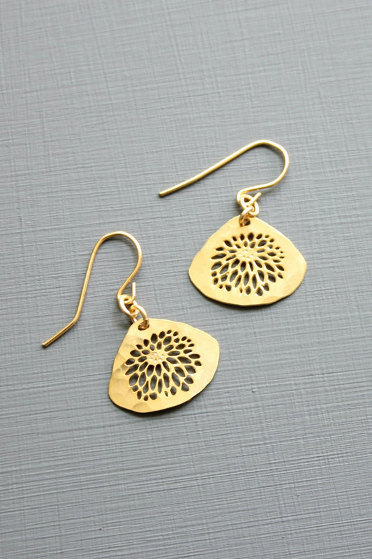 Mini lotus earrings .5 inch