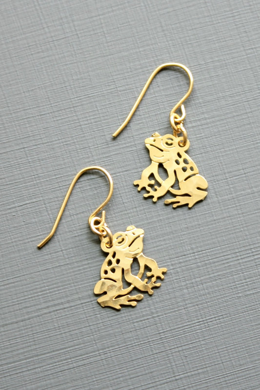 Mini frog earrings .5 inch