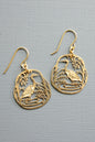 Egret earrings .75 inch