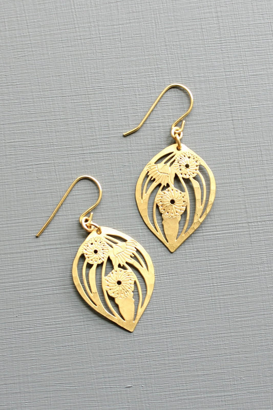 Floral earrings 1.125 inches