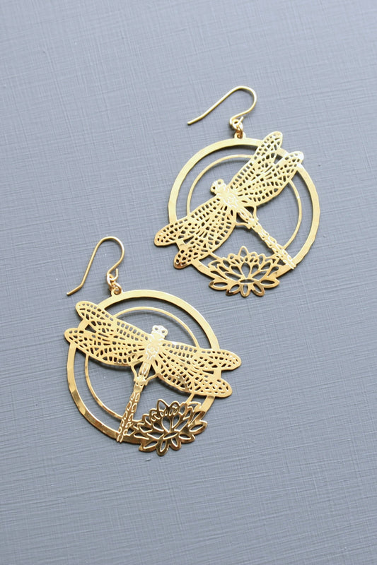 Dragonfly earrings 1.75 inches