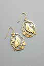Wood thrush bird earrings 1.125 inches