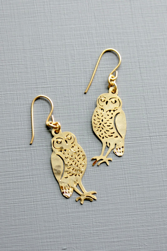 Mini owl earrings 1.125 inches