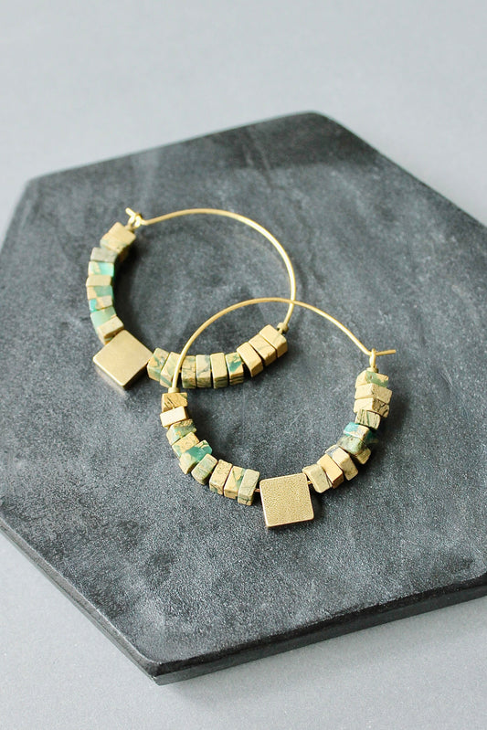 JLTE06 jasper hoop earrings