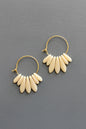 ISLE02 Mini matte cream colored hoop earrings