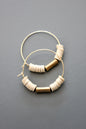 ISLE04 Beige vinyl hoop earrings