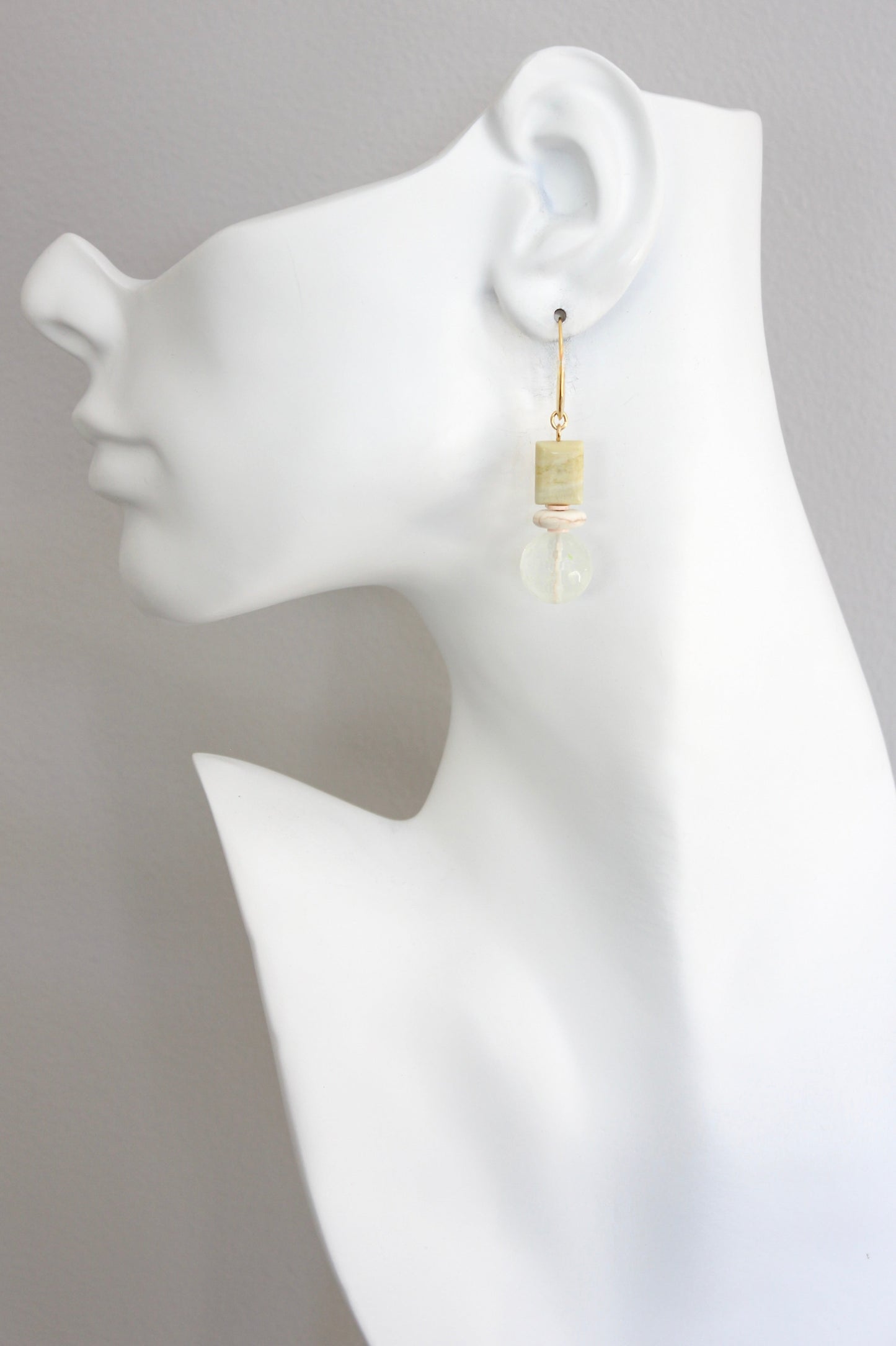 ISLE15 Jade and quartz earrings