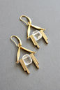 ISLE20 Acrylic and brass geometric earrings