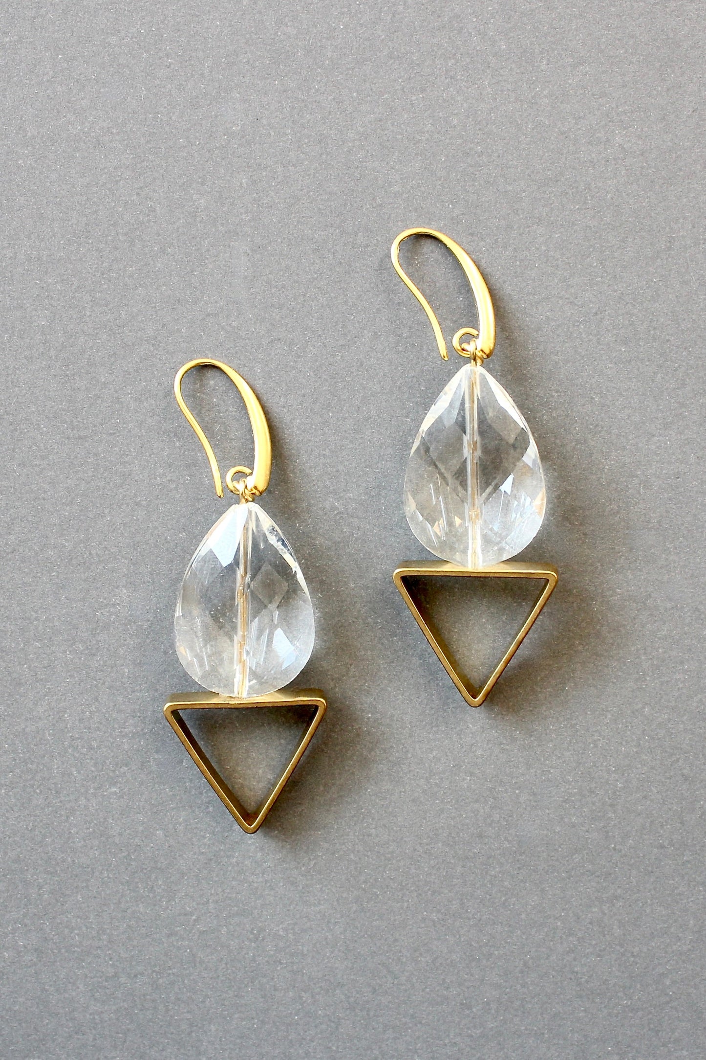 ISLE24 Crystal and brass earrings