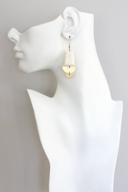 ISLE33 White geometric earrings