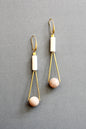 ISLE47 Peach moonstone geometric earrings