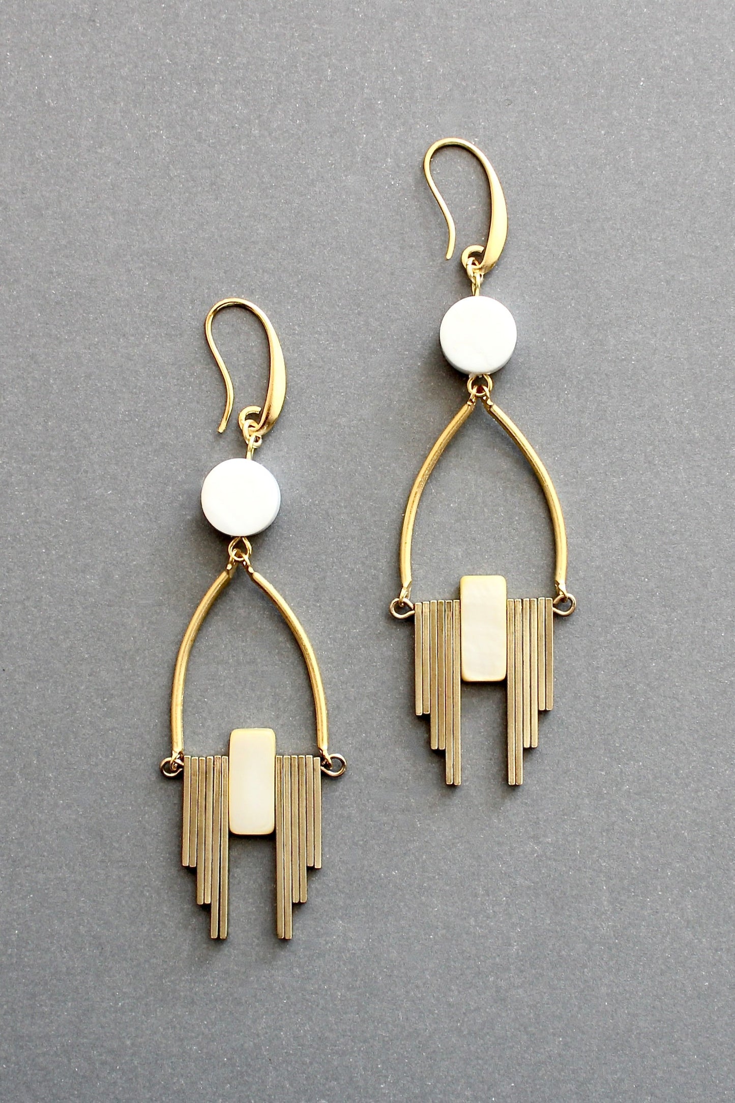 ISLE54 Magnesite and mother-of-pearls Artdeco earrings