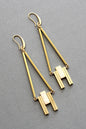 ISLE56 Mother-of-pearls and brass geometric earrings