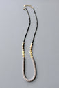 JLT131 black and gray long necklace