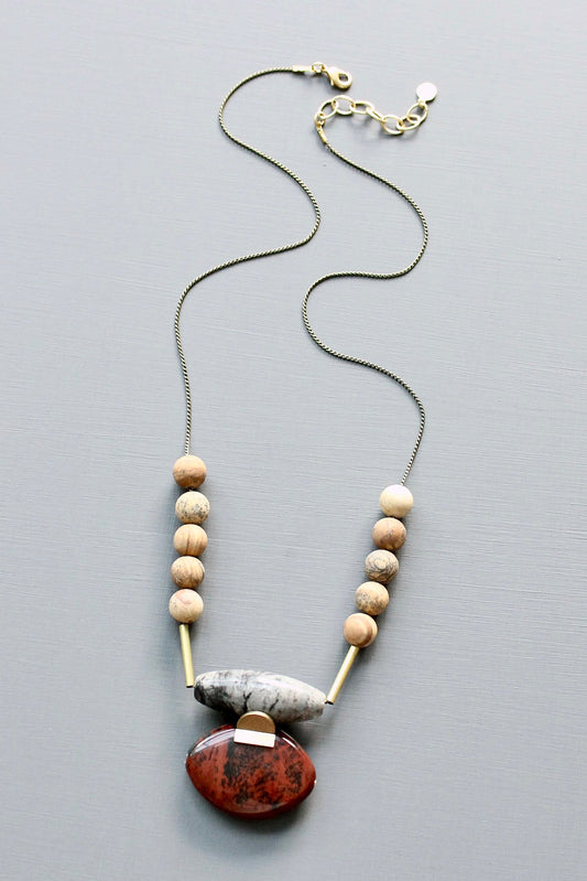 JLT324 jasper Artdeco necklace