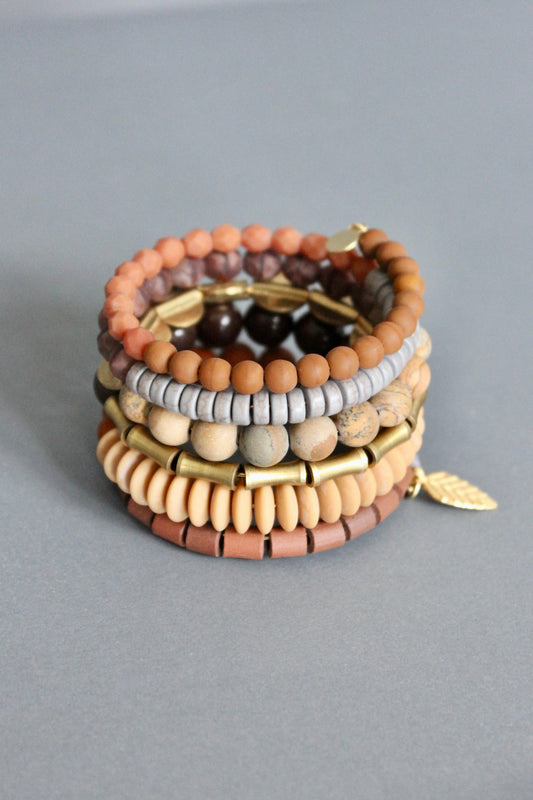 JLTB09 brown and gray wrap bracelet