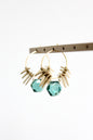 JLTE03 tourmaline and brass mini hoop earrings