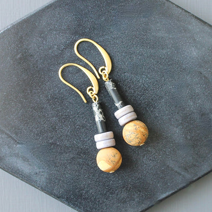 JLTE12 jasper mini earrings