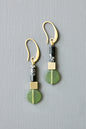 JLTE14 olivine glass geometric earrings