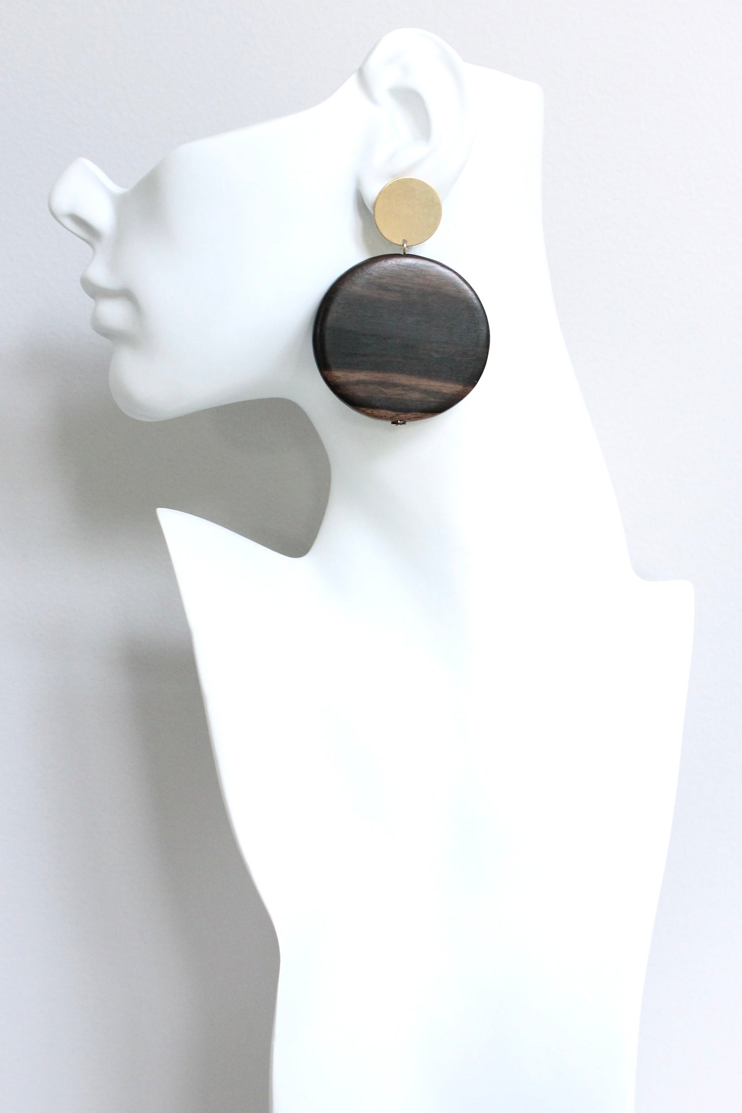 JLTE24 ebony wood post earrings