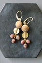 JLTE31 jasper and glass earrings