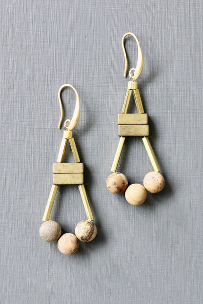 JLTE41 jasper geometric earrings