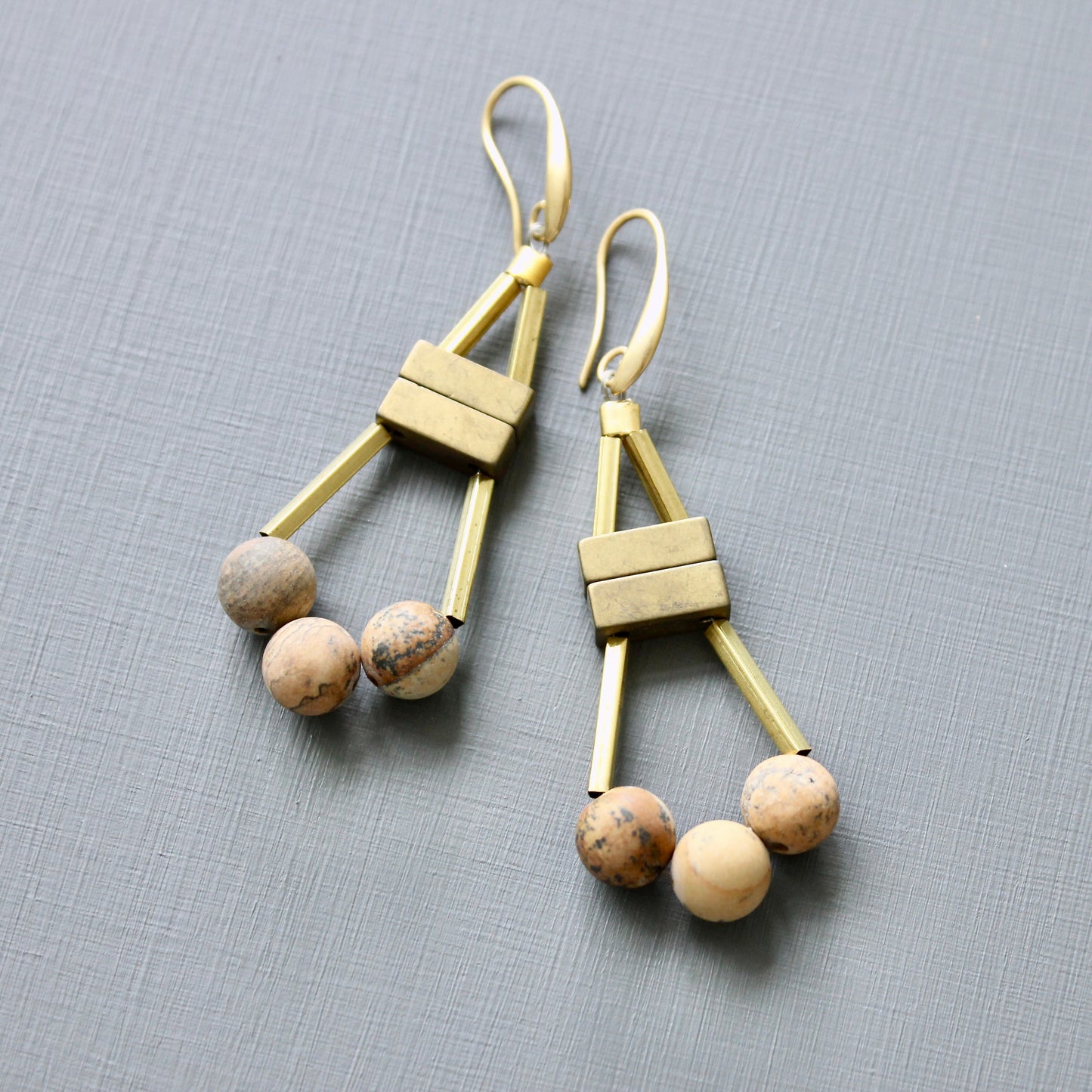 JLTE41 jasper geometric earrings