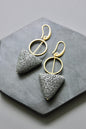 JLTE47 black lava triangle geometric earrings