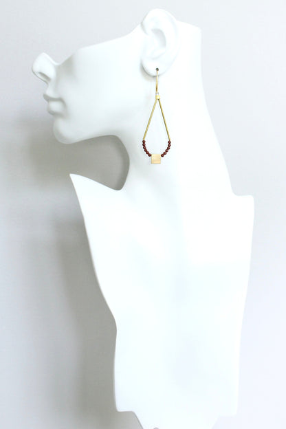 JLTE54 vintage glass geometric earrings